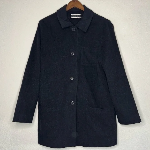 Vintage Amanda Smith Wool Cashmere Chore Jacket Size 14 Classic Vintage Academia - Picture 13 of 14